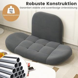 Northix Bodenstuhl mit Verstellbarer Rückenlehne & Armlehnen Bondensofa klappbar Bodensessel Grau  