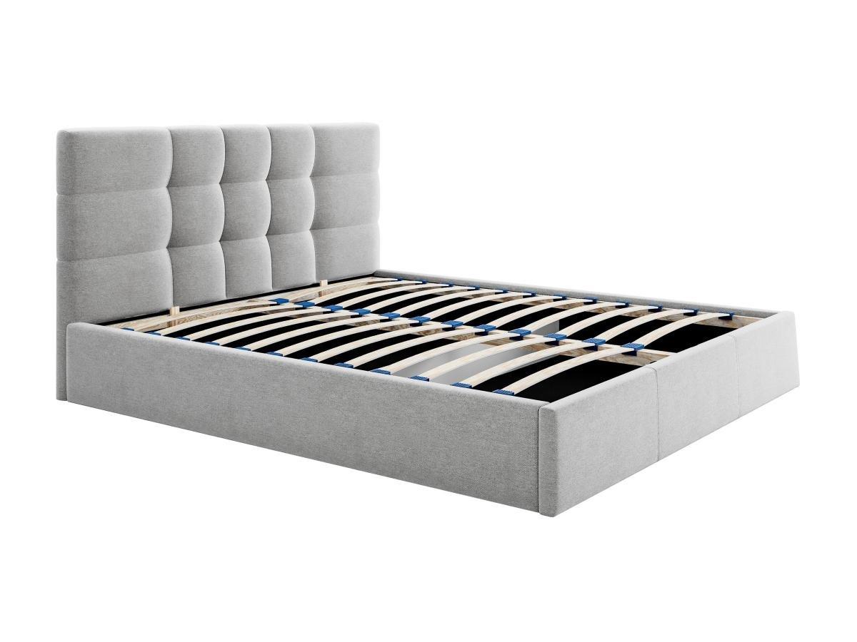 PASCAL MORABITO Bett mit Bettkasten - 180 x 200 cm - Stoff - Grau - ELIAVA von Pascal Morabito  