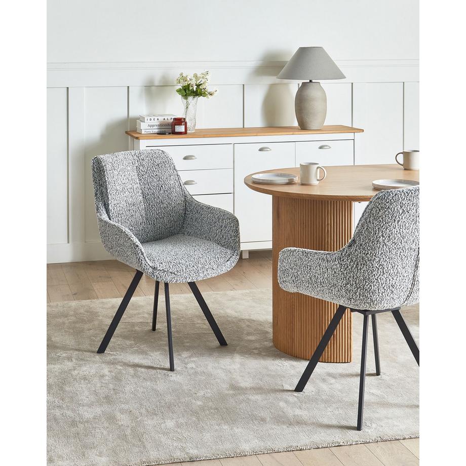 Beliani Sedia da pranzo en Bouclé Moderno MARCELLUS  