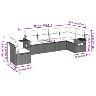 VidaXL Ensemble de canapés de jardin rotin synthétique  