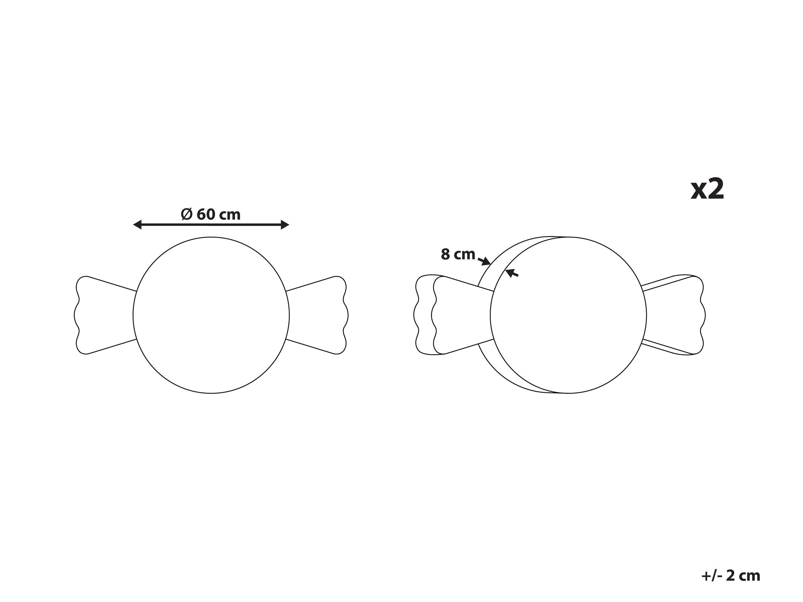 Beliani Dekokissen 2er Set aus Polyester Klassisch WHIRL CANDY  