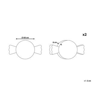 Beliani Dekokissen 2er Set aus Polyester Klassisch WHIRL CANDY  