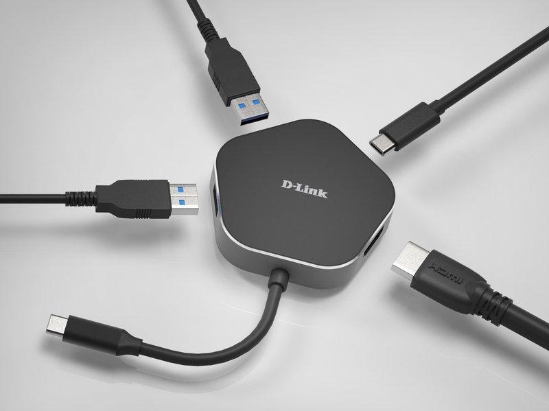 D-Link  DUB-M420 station d'accueil Avec fil Thunderbolt 3 Noir, Argent 