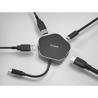 D-Link  DUB-M420 station d'accueil Avec fil Thunderbolt 3 Noir, Argent 