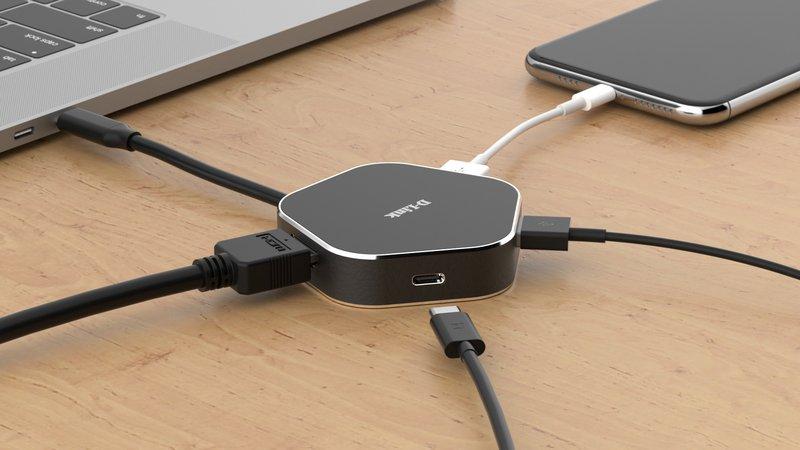 D-Link  DUB-M420 station d'accueil Avec fil Thunderbolt 3 Noir, Argent 