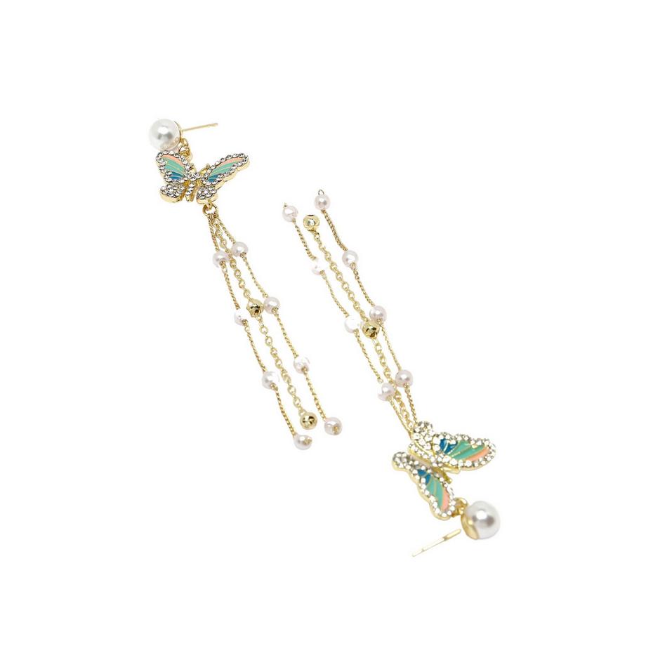 AVANT-GARDE PARIS  Boucles d'oreilles goutte papillon multicolores 