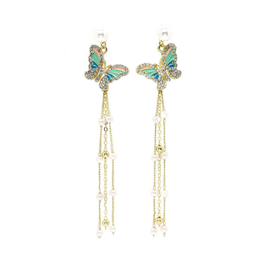 Orecchini a Goccia Farfalla Multicolore