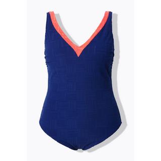 Ulla Popken Costume da bagno testurizzato senza coppe scollo a V  