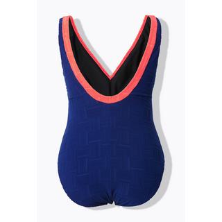 Ulla Popken Costume da bagno testurizzato senza coppe scollo a V  