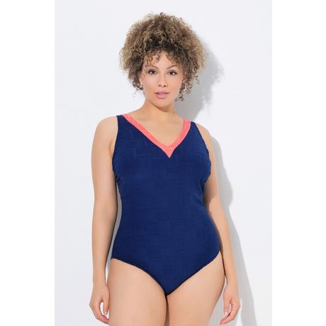 Ulla Popken Costume da bagno testurizzato senza coppe scollo a V  