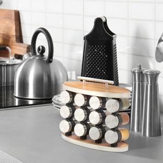 Northix Gewürzregal mit 12 Gewürzgläsern  