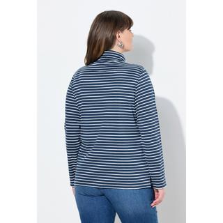 Ulla Popken Maglia a Costine Slim Collo Alto Maniche Lunghe  