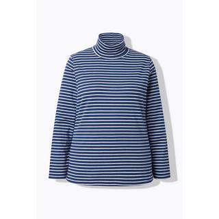 Ulla Popken Maglia a Costine Slim Collo Alto Maniche Lunghe  