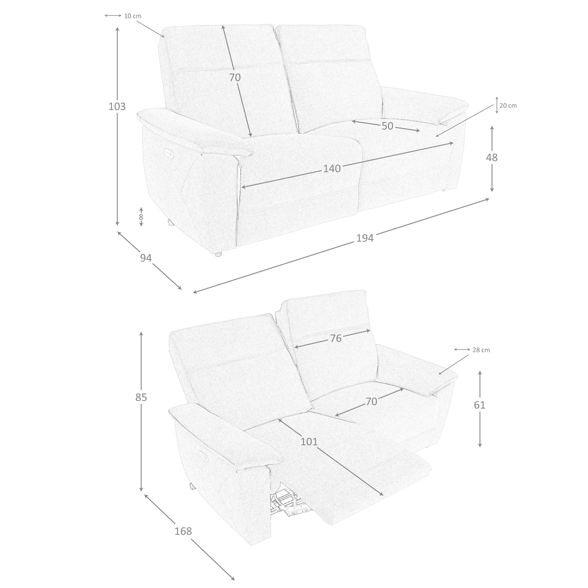 ANGEL CERDA 3-Sitzer-Sofa ausem Stoff  