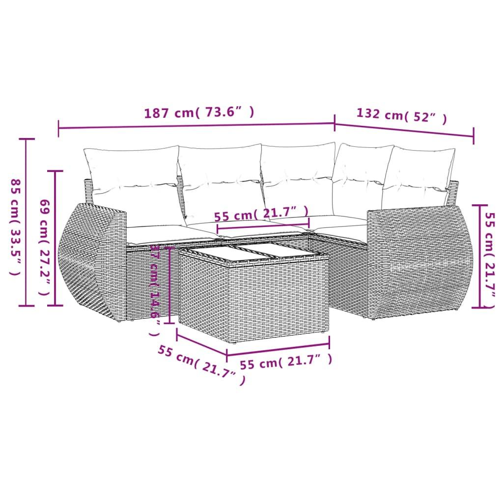 VidaXL Garten sofagarnitur poly-rattan  