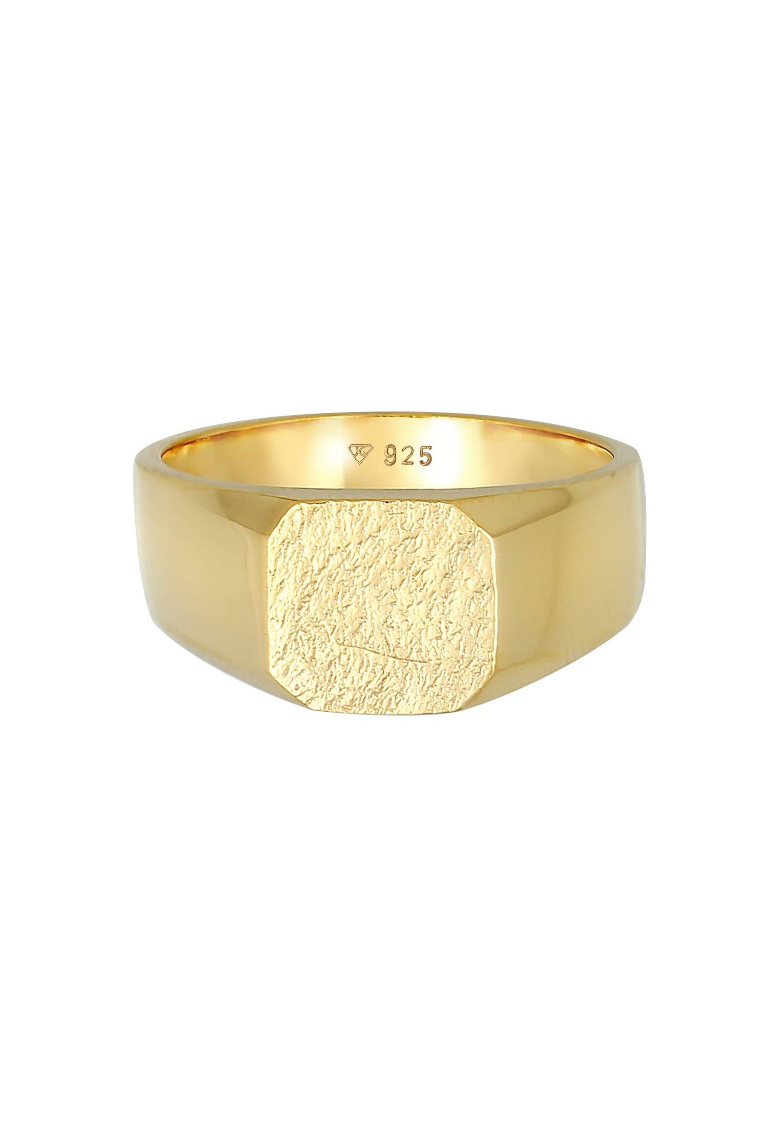 Kuzzoi  Ring Basic Siegelring  Quadrat Matt 925 Silber 