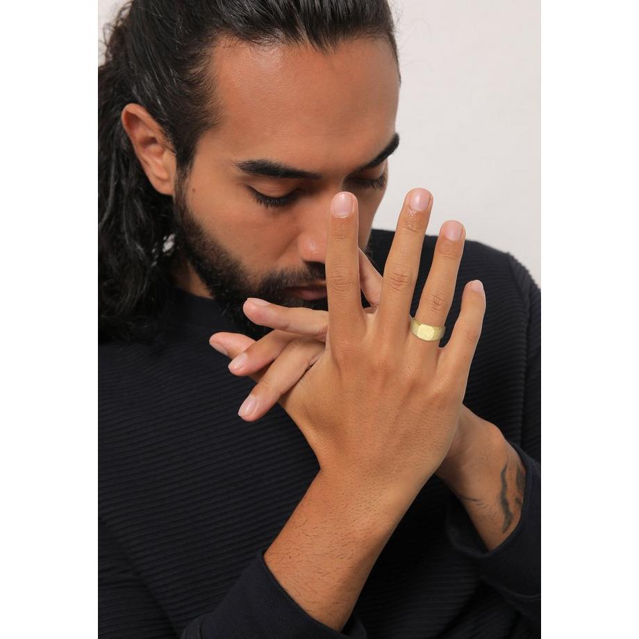 Kuzzoi  Ring Basic Siegelring  Quadrat Matt 925 Silber 