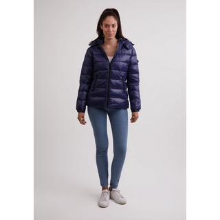 CASH-MERE.CH Daunenjacke mit Kapuze Kaschmirfutter glänzende Optik  