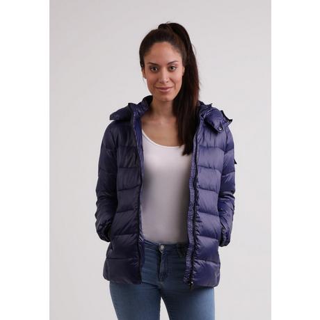 CASH-MERE.CH Daunenjacke mit Kapuze Kaschmirfutter glänzende Optik  