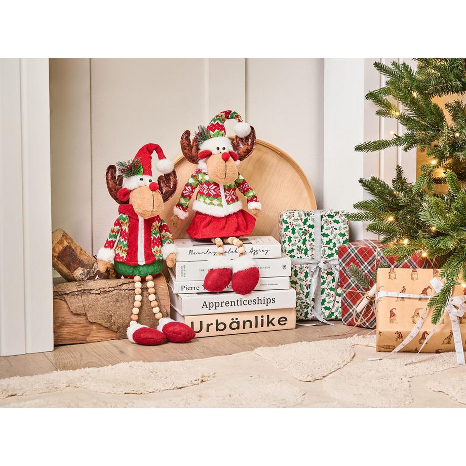 Beliani Lot de 2 décorations de Noël en Tissu Traditionnel GEITSJOEN  