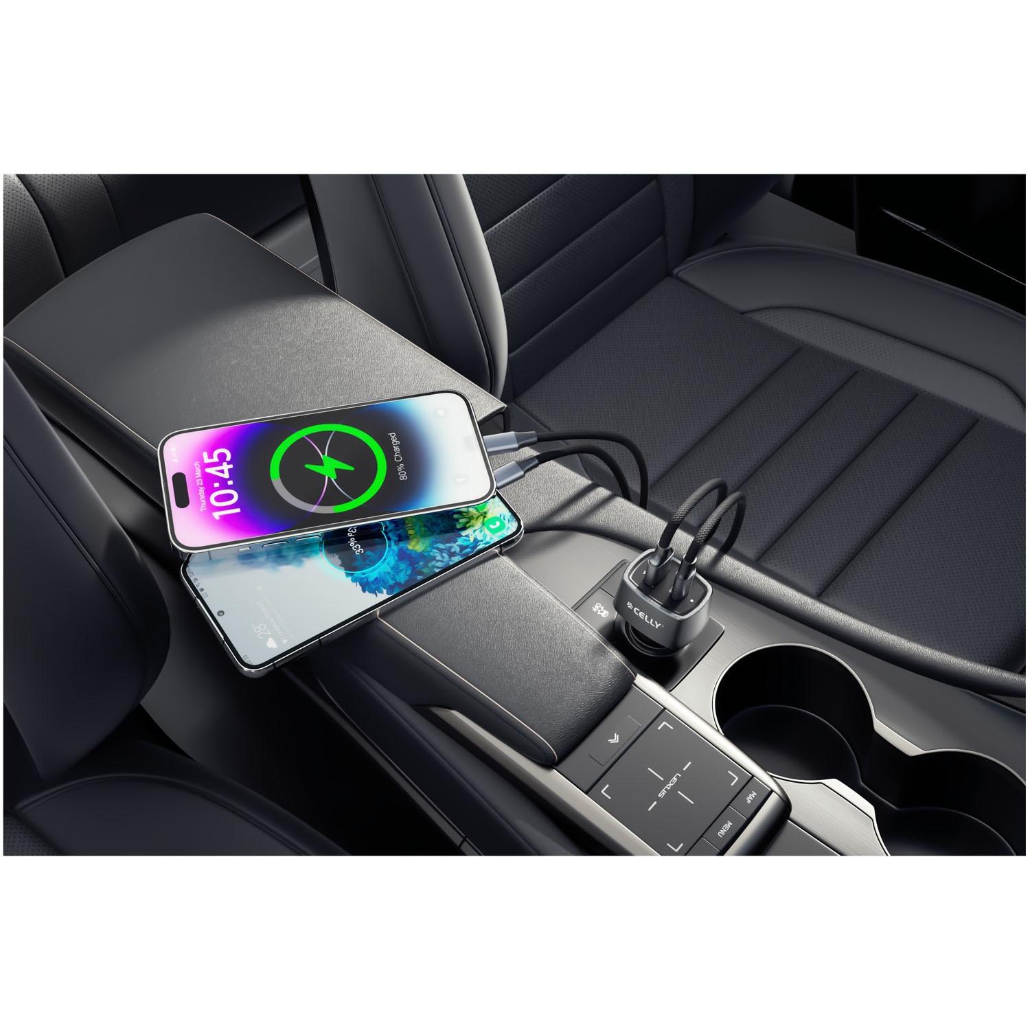 Celly  Chargeur de voiture 1xUSB-C PD 1xUSB-A 65W 