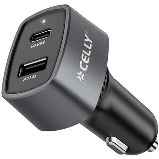 Celly  Chargeur de voiture 1xUSB-C PD 1xUSB-A 65W 