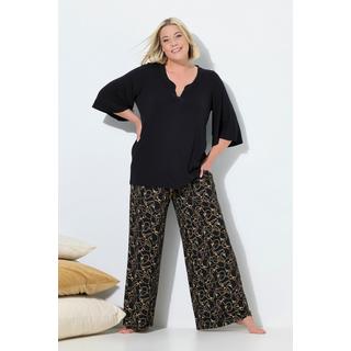 Ulla Popken Pigiama Fantasia Catenine Scollo Tunica Mezze Maniche Svasate  