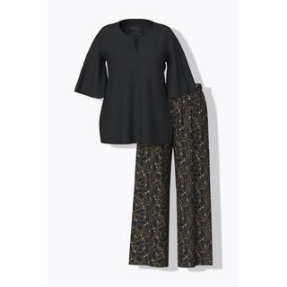 Ulla Popken Pigiama Fantasia Catenine Scollo Tunica Mezze Maniche Svasate  