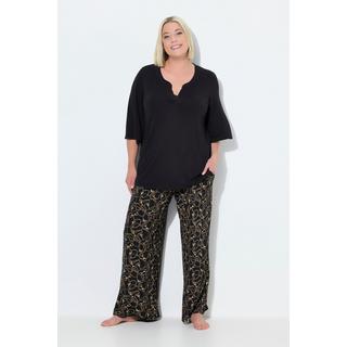 Ulla Popken Pigiama Fantasia Catenine Scollo Tunica Mezze Maniche Svasate  