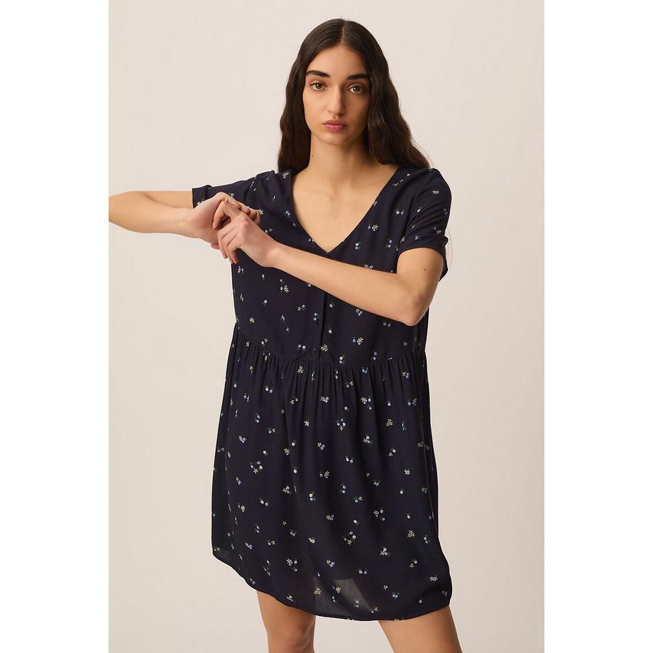 Des Petits Hauts Elarya Kurzes V-Ausschnitt Print Kleid  