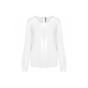 bluse, langarm, aus krepp, damen