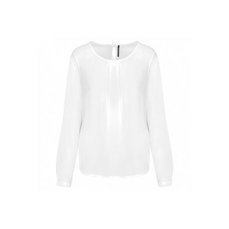 Kariban Krepp Langarmbluse  
