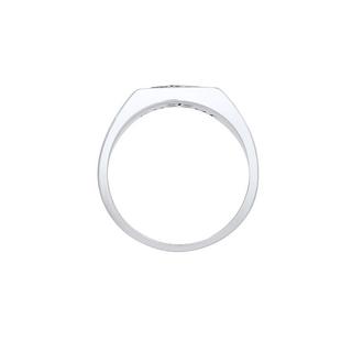 Kuzzoi  Ring Siegelring Emaille Schwarz Stern Basic 925 Silber 