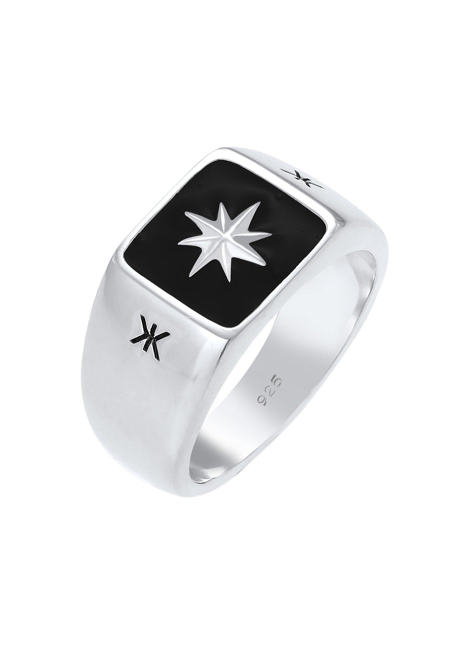 Kuzzoi Ring Siegelring Emaille Stern Basic 925 Silber | online kaufen -  MANOR