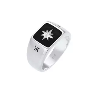 Kuzzoi Ring Siegelring Emaille Stern Basic 925 Silber | acquistare online -  MANOR
