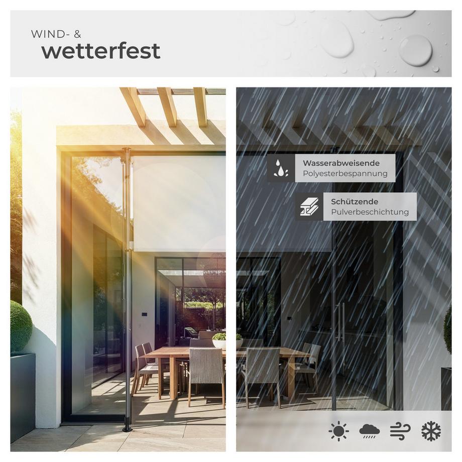 Tectake Klemmmarkise Taija verschiedene Größen UV-beständig und wasserabweisend  