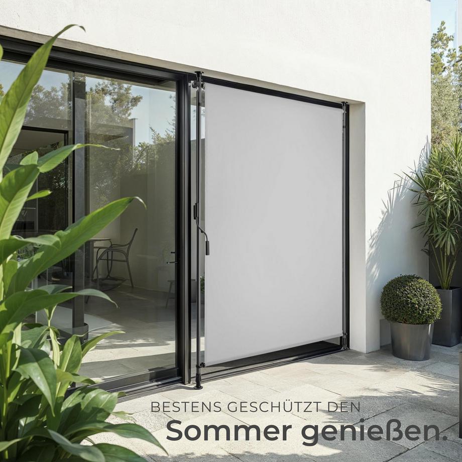 Tectake Klemmmarkise Taija verschiedene Größen UV-beständig und wasserabweisend  