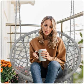 B2X Chaise de jardin suspendue BOHO gris  