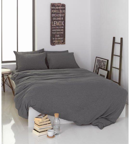 Living Home Melange Jersey Uni Set de linge de lit  