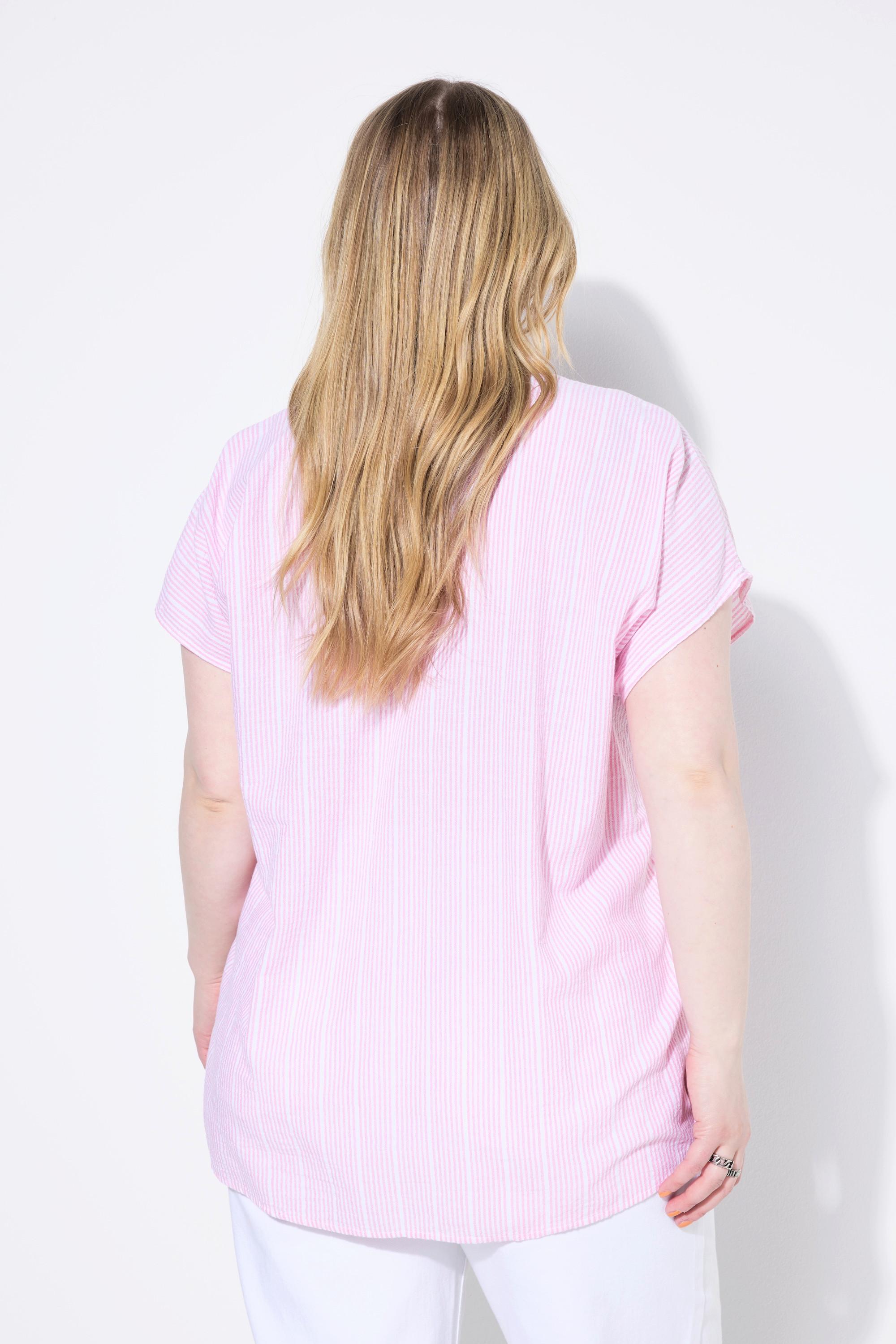 Studio Untold Oversized Blusenshirt mit Strukturstreifen  