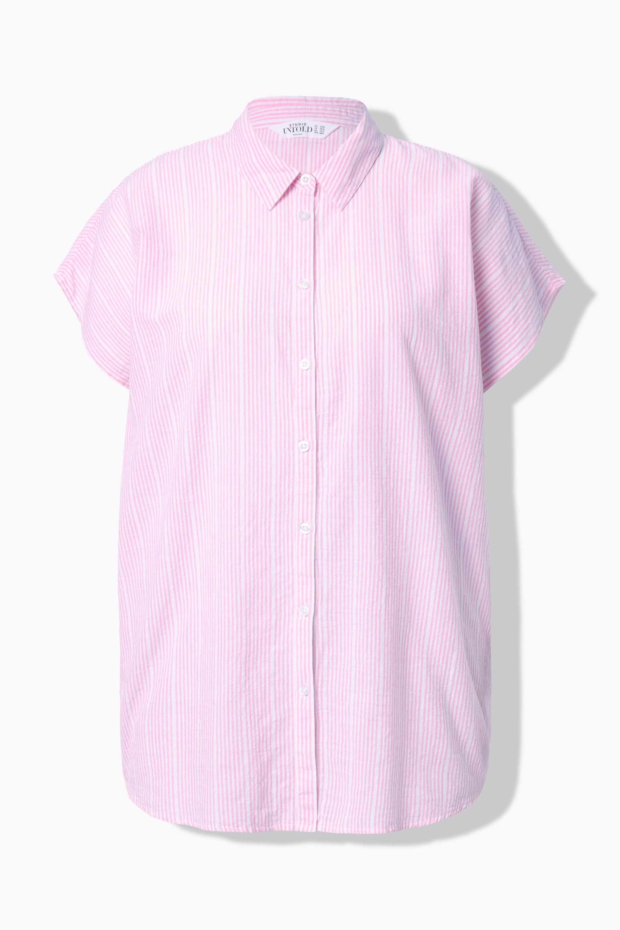 Studio Untold Oversized Blusenshirt mit Strukturstreifen  