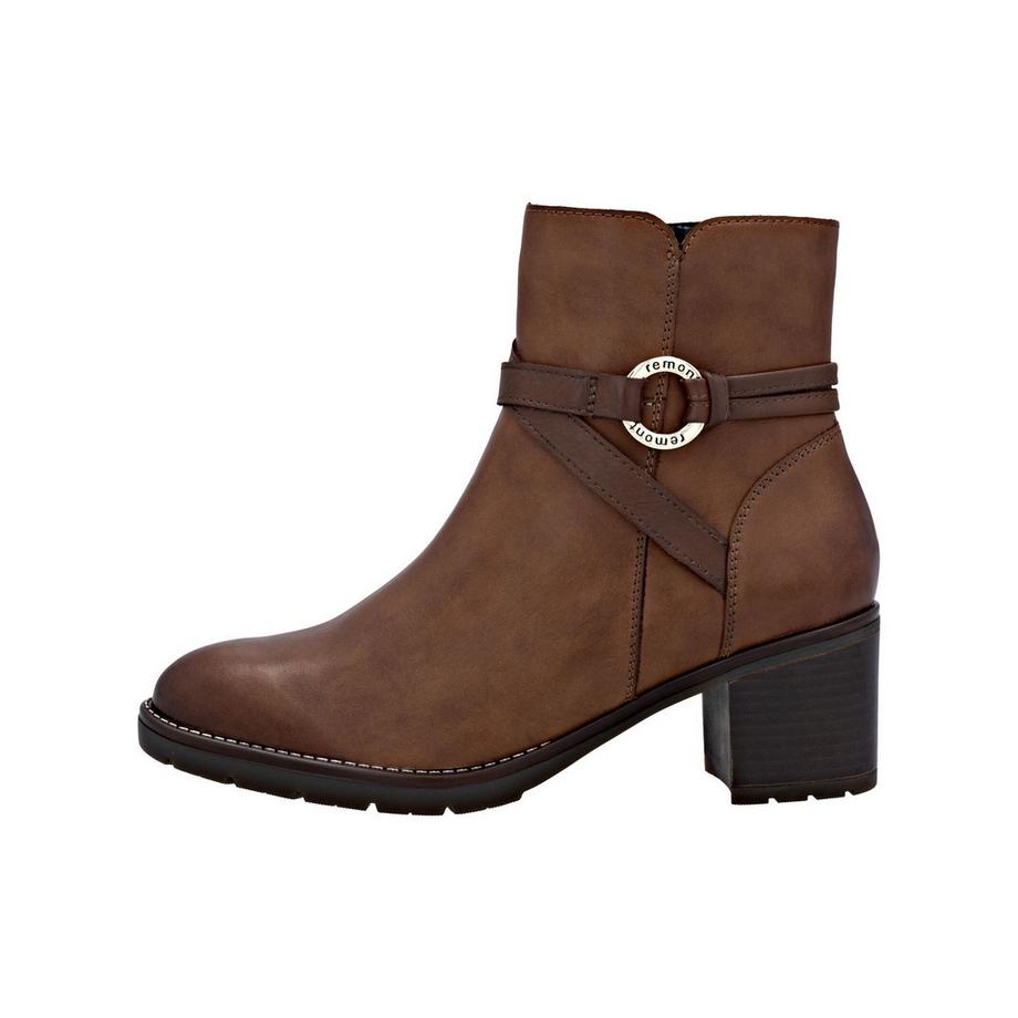 Remonte Stiefelette mit Blockabsatz und seitlichem Reißverschluss  