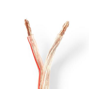 Câble pour haut-parleurs | 2x 6.00 mm² | CCA | 25.0 m | Rond | PVC | Transparent | Emballage