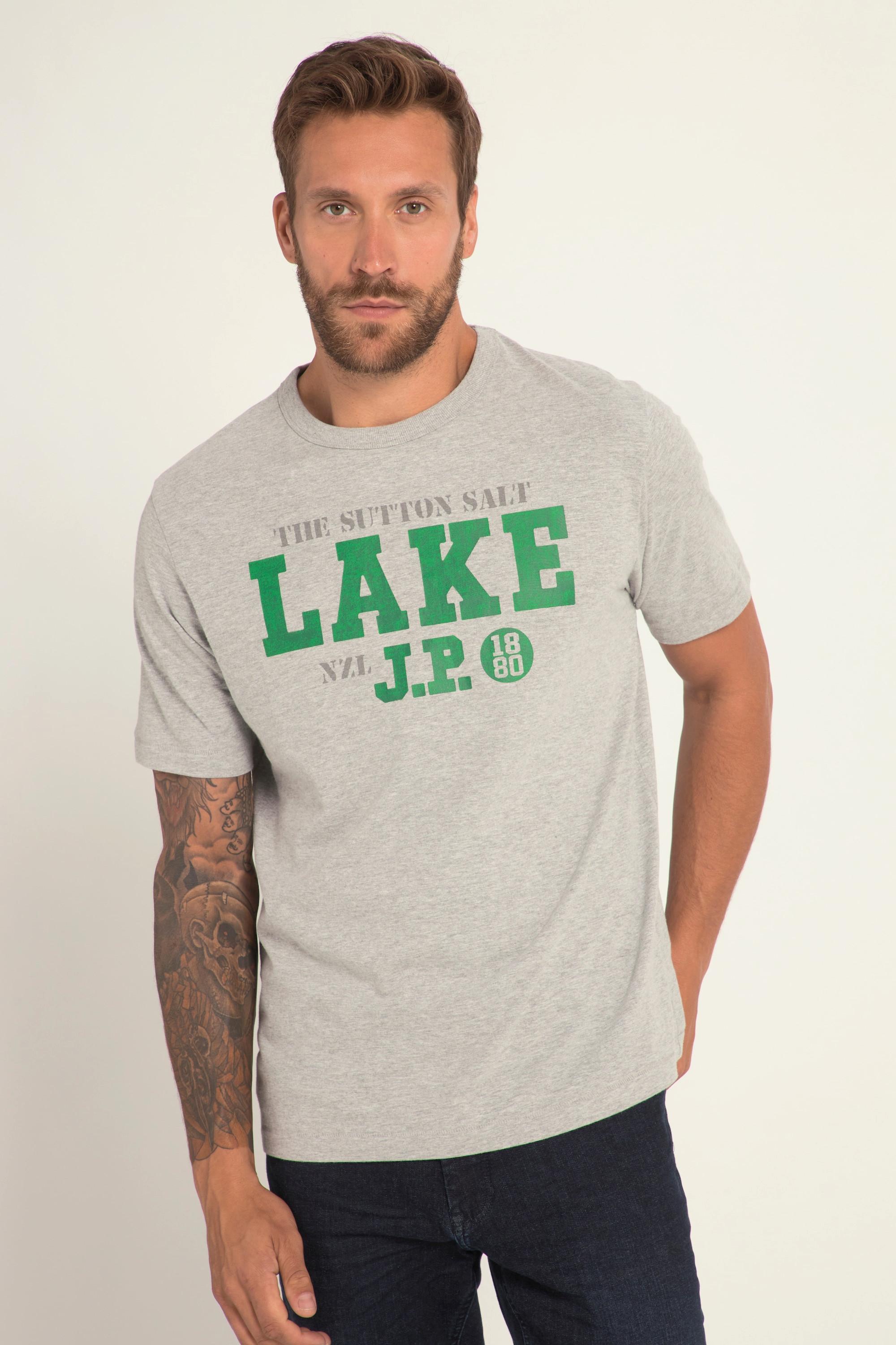 JP1880  T-Shirt, Halbarm, Melangejersey, LAKE Print, Rundhals 