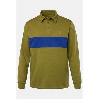 JP1880  Rugby-Sweater, Brust-Streifen, Polokragen mit Druckknöpfen 