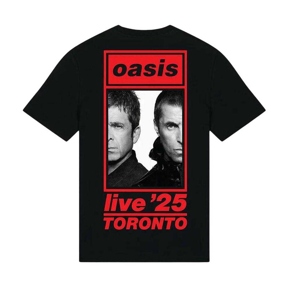 Oasis T-Shirt Live '25 Toronto avec Imprimé au Dos  