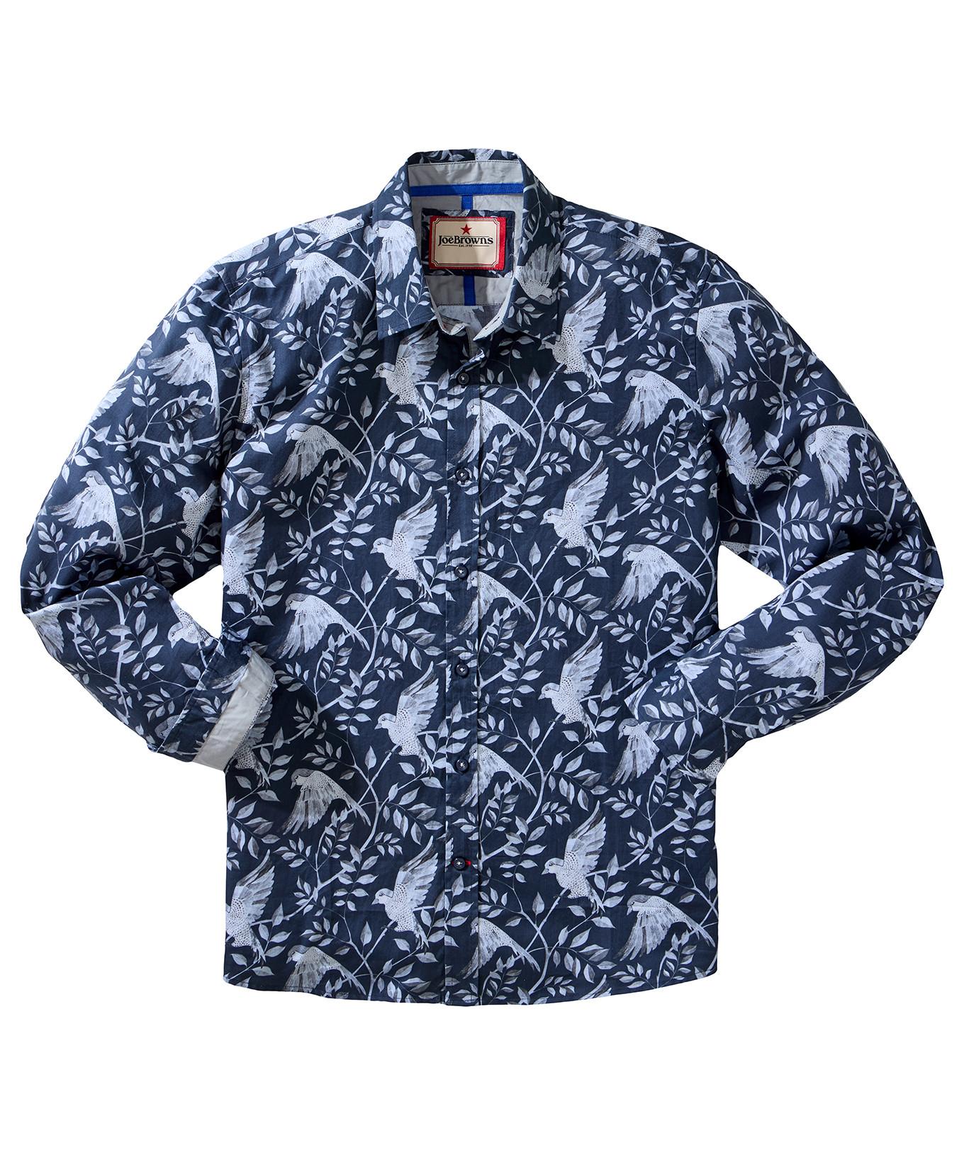 Joe Browns Langarmhemd Klassischer Kragen Vogelmotiv  