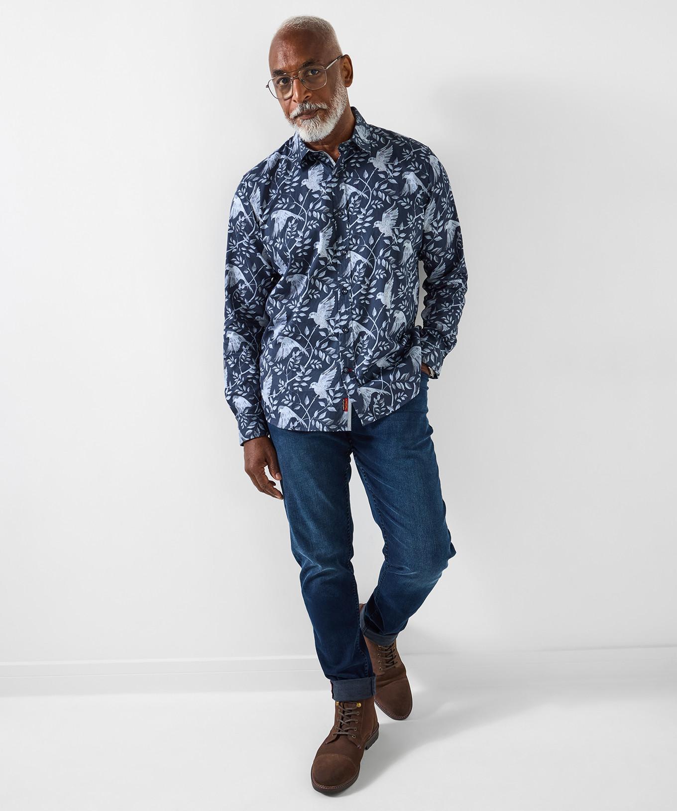 Joe Browns Langarmhemd Klassischer Kragen Vogelmotiv  