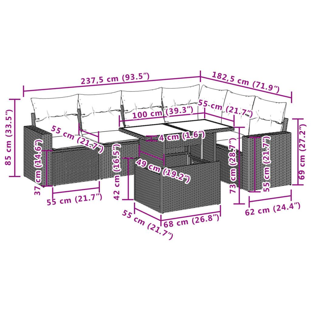 VidaXL Ensemble de canapés de jardin rotin synthétique  