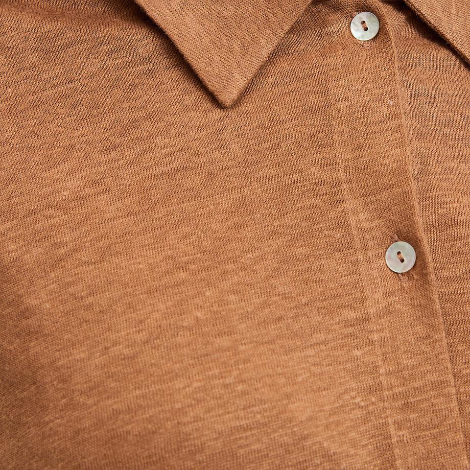 La Redoute Collections T-shirt Lino Collo Polo Maniche Corte  